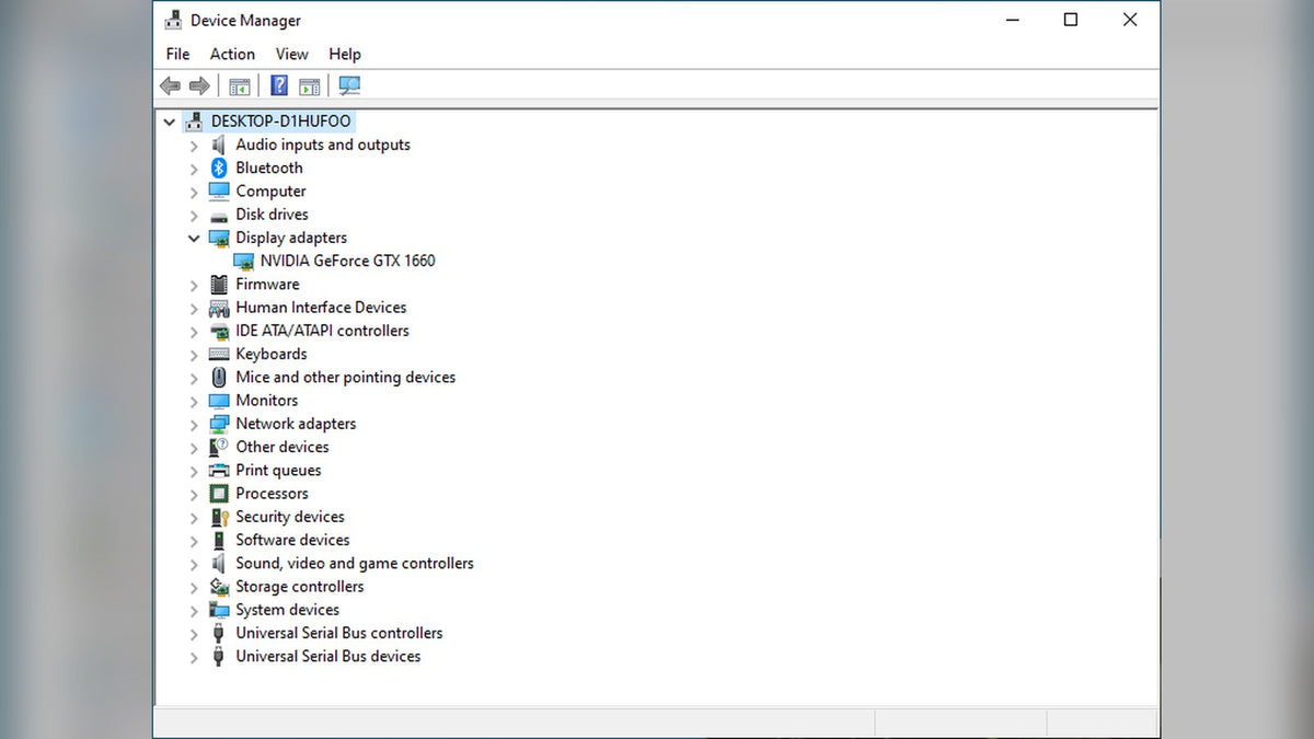 Windows Device Manager with Display adapters expanded to show an NVIDIA GeForce GTX 1660