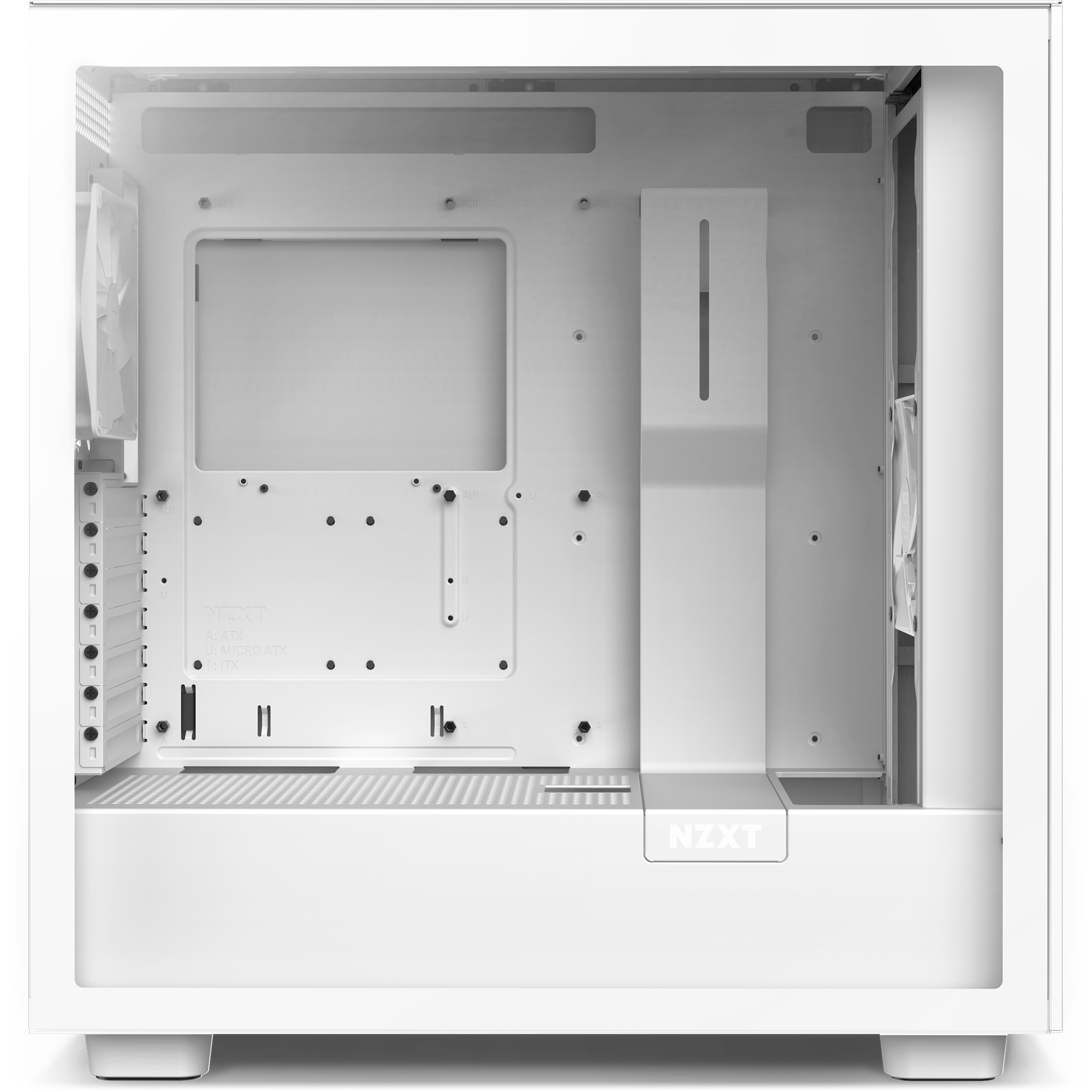 The Refurbished Player Three Base (#8471) by NZXT is a white computer case with a transparent side panel, minimalist design, and visible cable management—perfect for clean, refurbished builds and ready for your PC components.