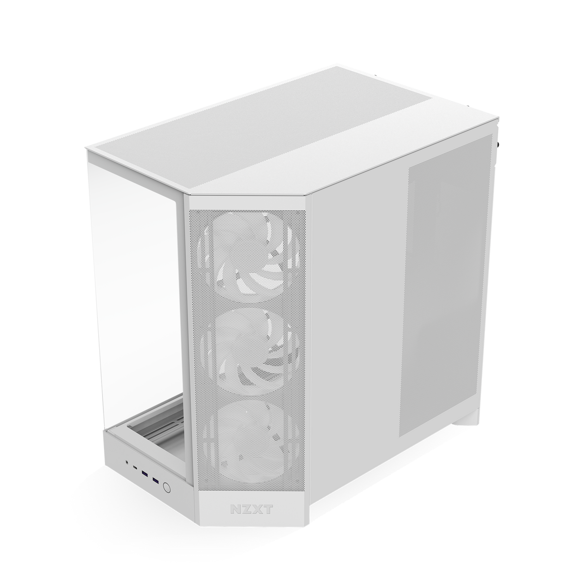 NZXT H9 Flow RGB case in white, right side view