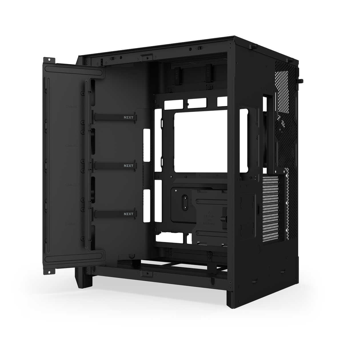 NZXT H9 Flow case in black, bare chassis frame