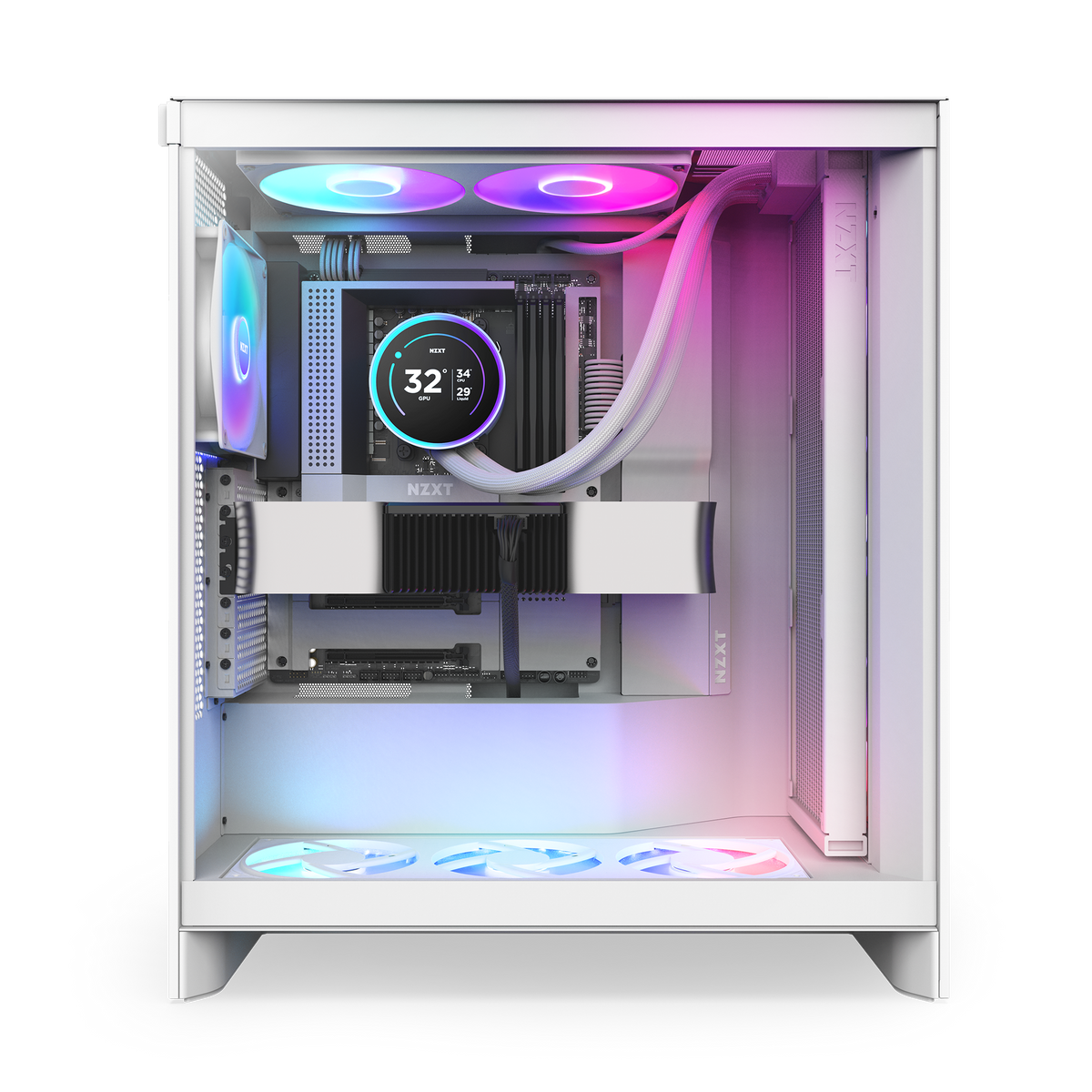NZXT Kraken Elite 420 RGB white installed in a build
