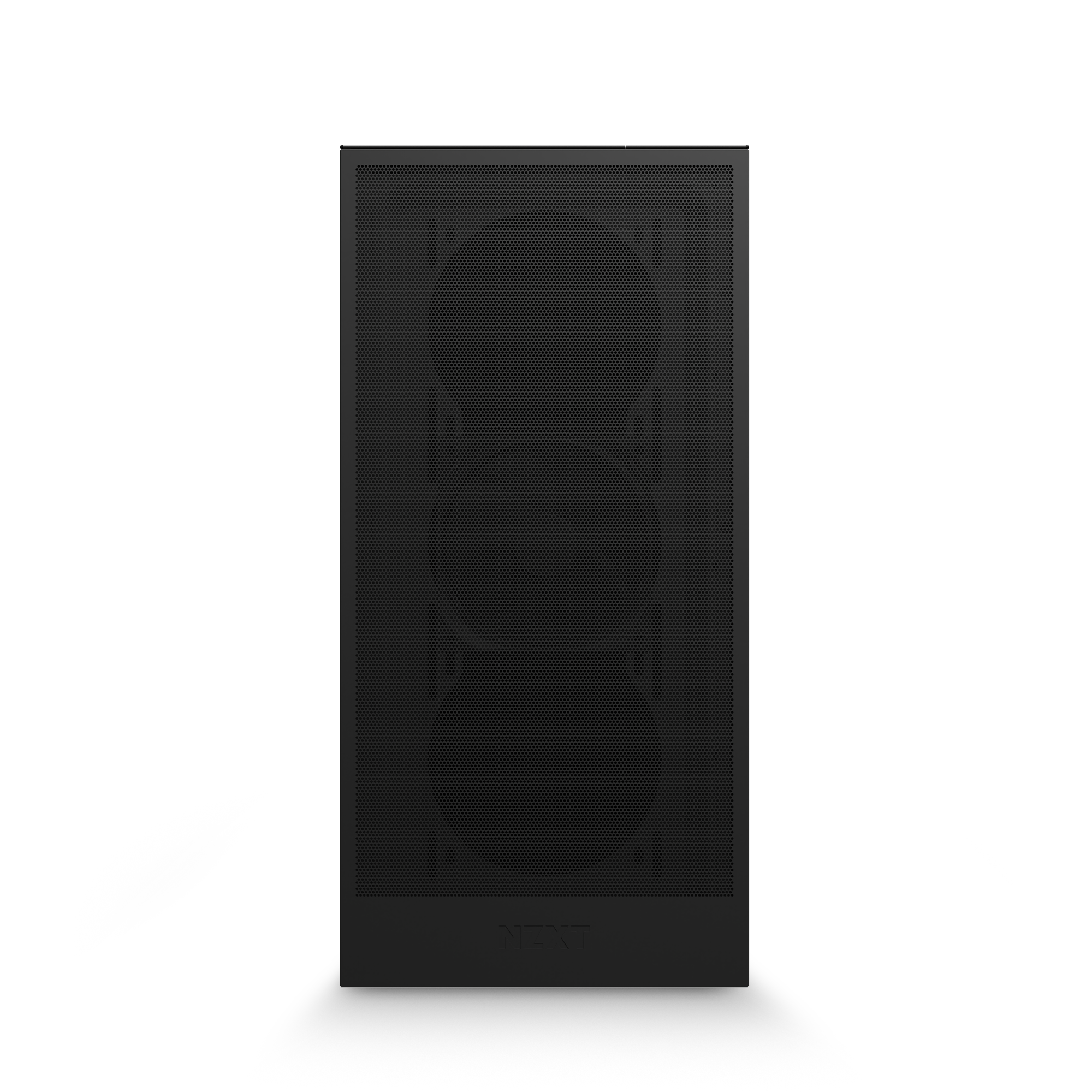 The NZXT Player One Prime is a black, rectangular 1080p gaming PC case with a front mesh panel revealing three large circular fan openings—ideal for building a high-refresh gaming desktop with an NVIDIA GeForce RTX 5060 Ti.