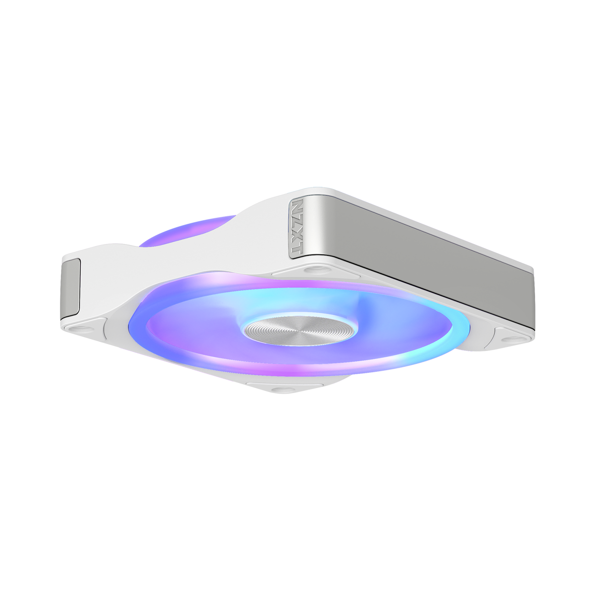 NZXT F120U white, low profile view