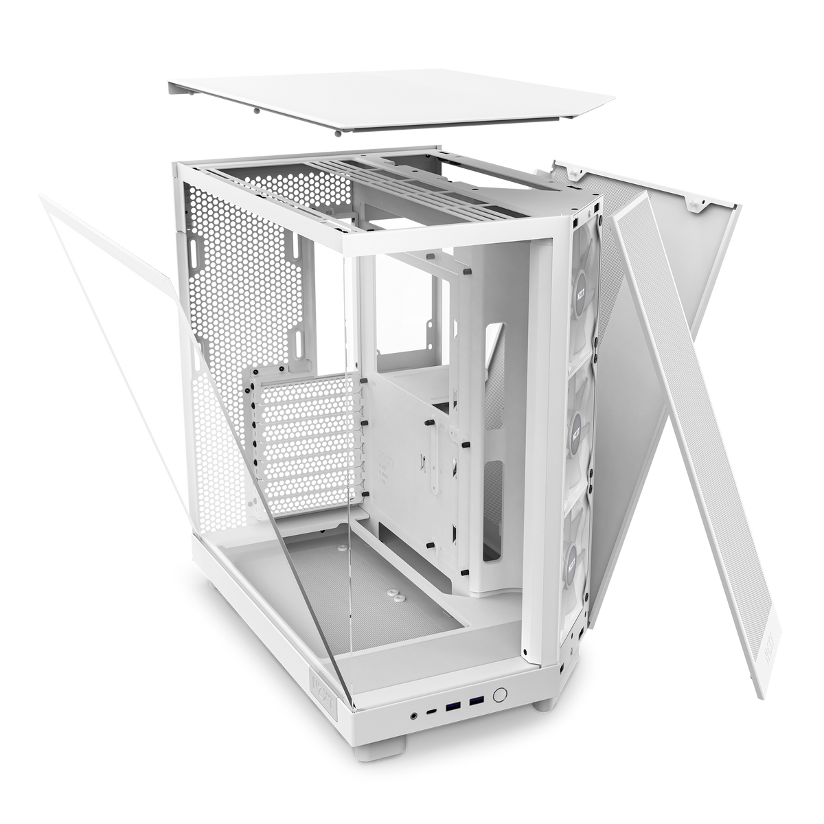 NZXT H6 Flow RGB white, exploded panel view