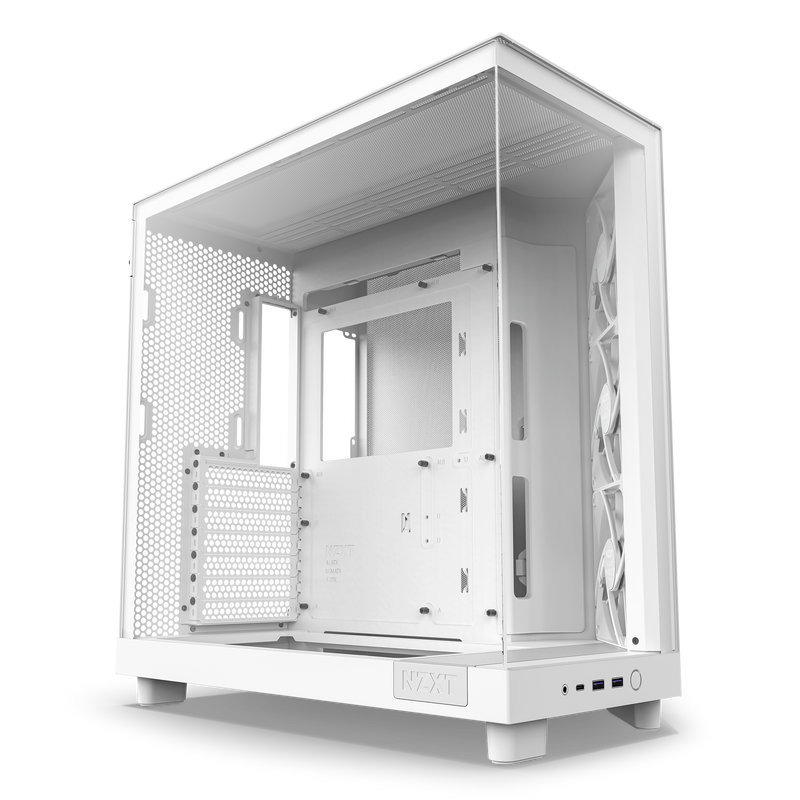 NZXT H6 Flow white, front three-quarter view