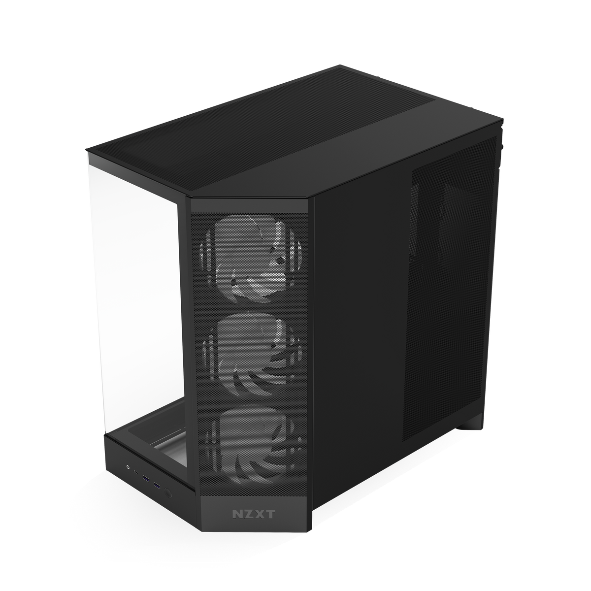 NZXT H9 Flow RGB case in black, right side view