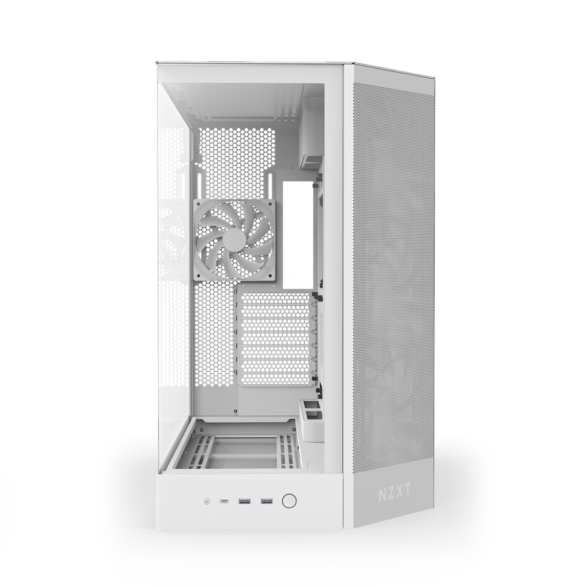 NZXT H9 Flow case in white, front view