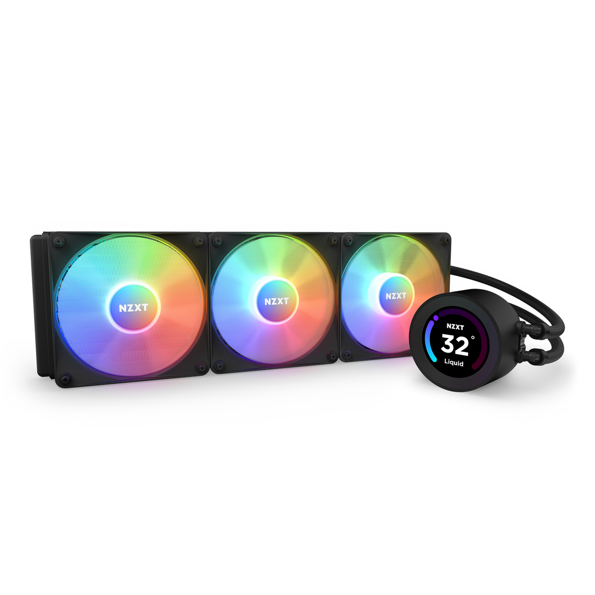 NZXT Kraken Elite 360 RGB black, three-quarter view