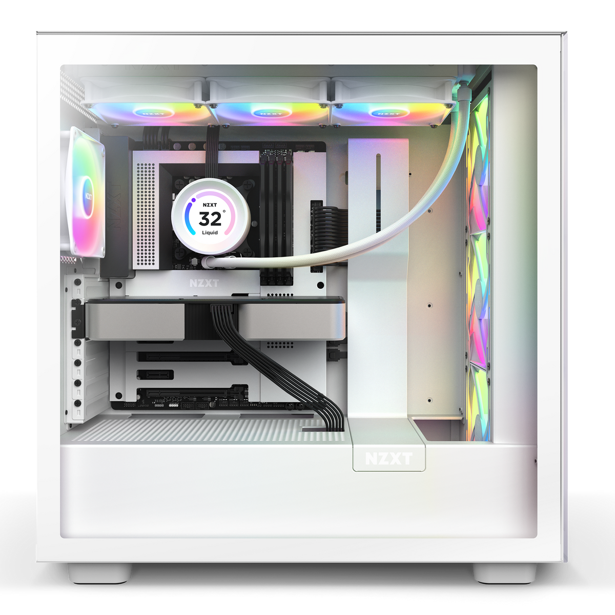 NZXT Kraken Elite 360 RGB white installed in a build