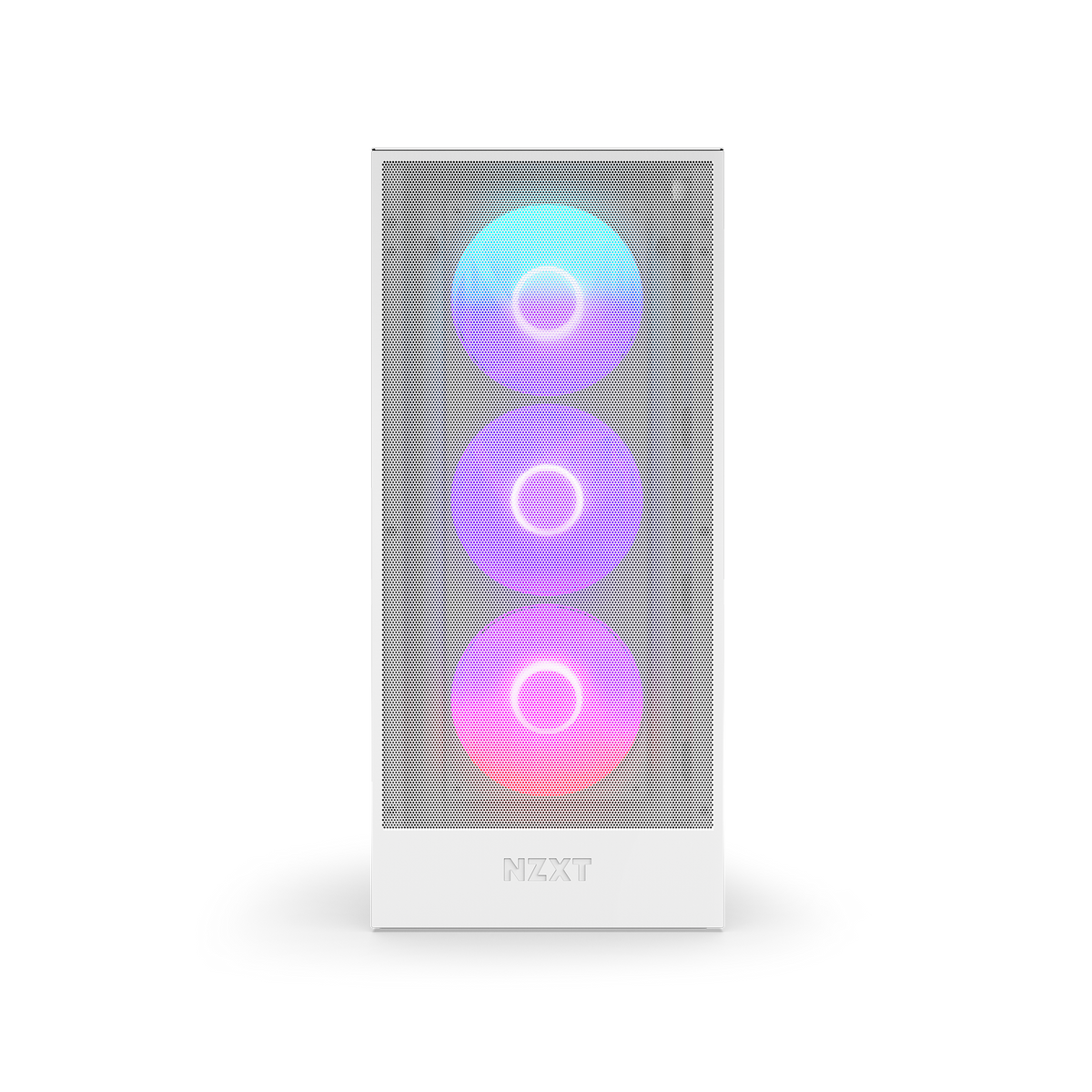 NZXT Kraken Elite 420 RGB white installed, front view