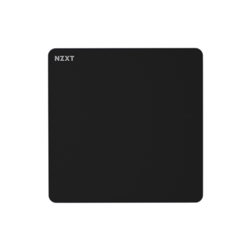 The NZXT Zone Elite is a black, square mouse pad with rounded corners and a white NZXT logo at the top left. Its ultra-smooth surface provides optimal glide for your mouse and stands out on any white background.